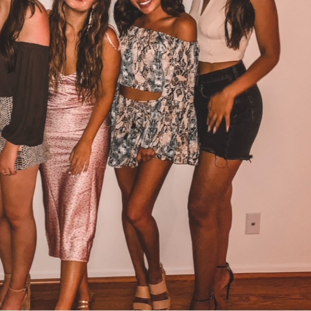 RAGA Flowy Off The Shoulder Top & Shorts Set